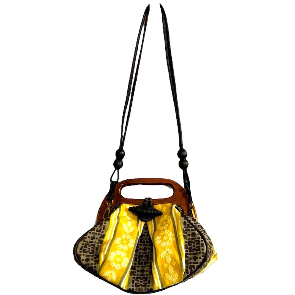 Lockheart  Stitch, Wooden Handle Crossbody Handbag